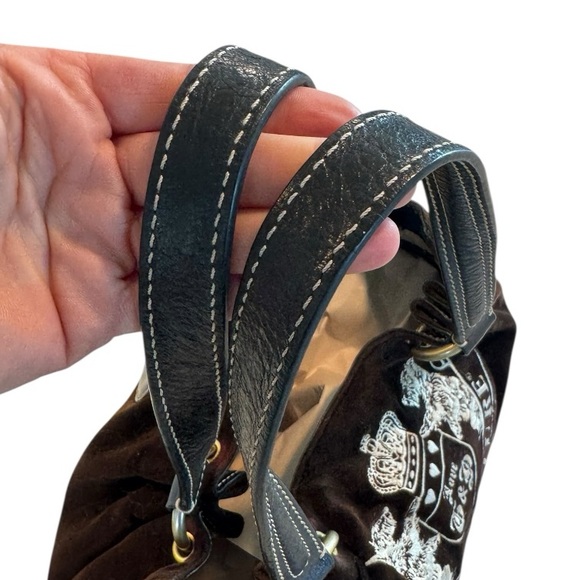 Vintage Juicy Couture Brown Velour Bucket Bag | Early 2000s Grail Era - Picture 6 of 9